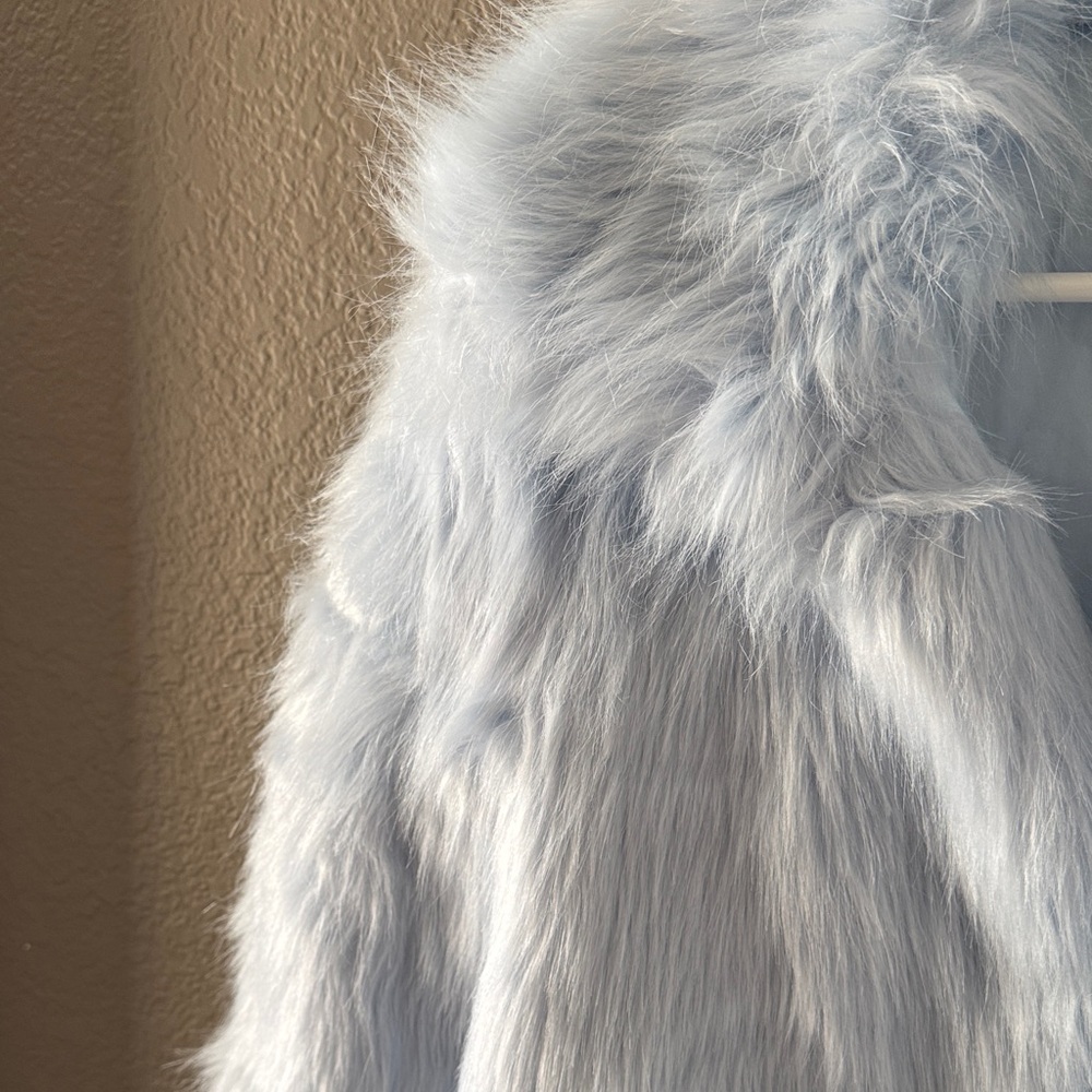 Faux Fur Jacket in Light Blue - Picture 3 of 6